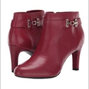 Leather Red Booties